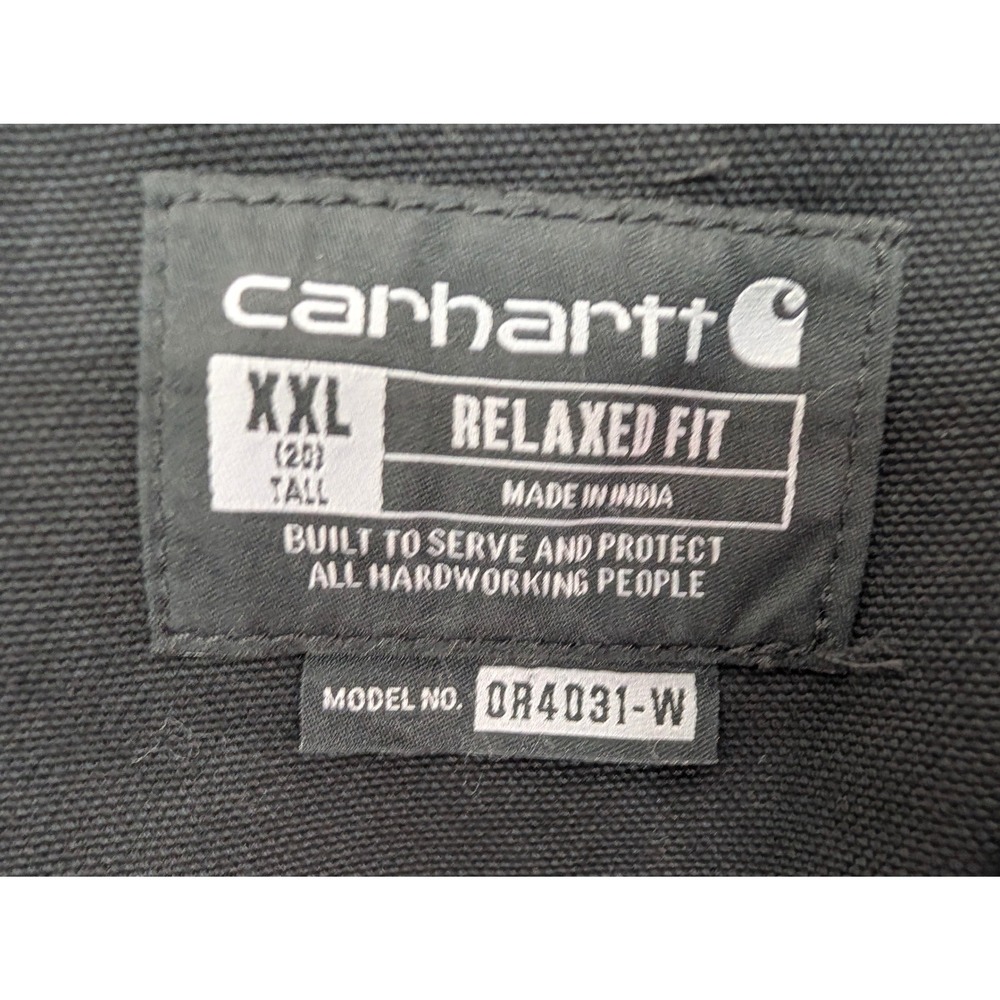 Carhartt Washed Duck Insulated Bib Overalls Women's XXL Tall Black OR4031-W NWT - Picture 2 of 16